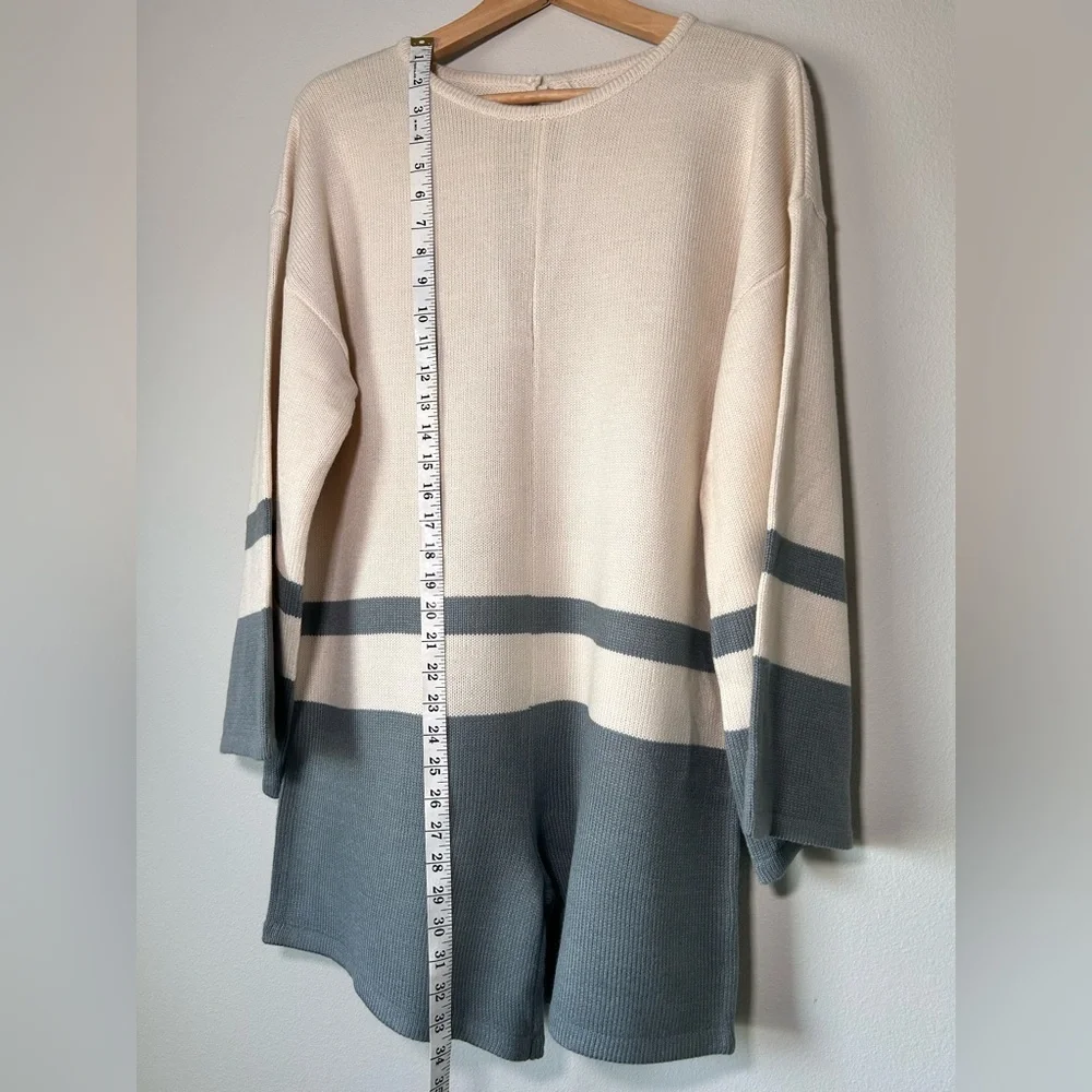 LUCCA Cream and Gray Jumpsuit KNITTED 
NAVY - - Picture 6 of 14